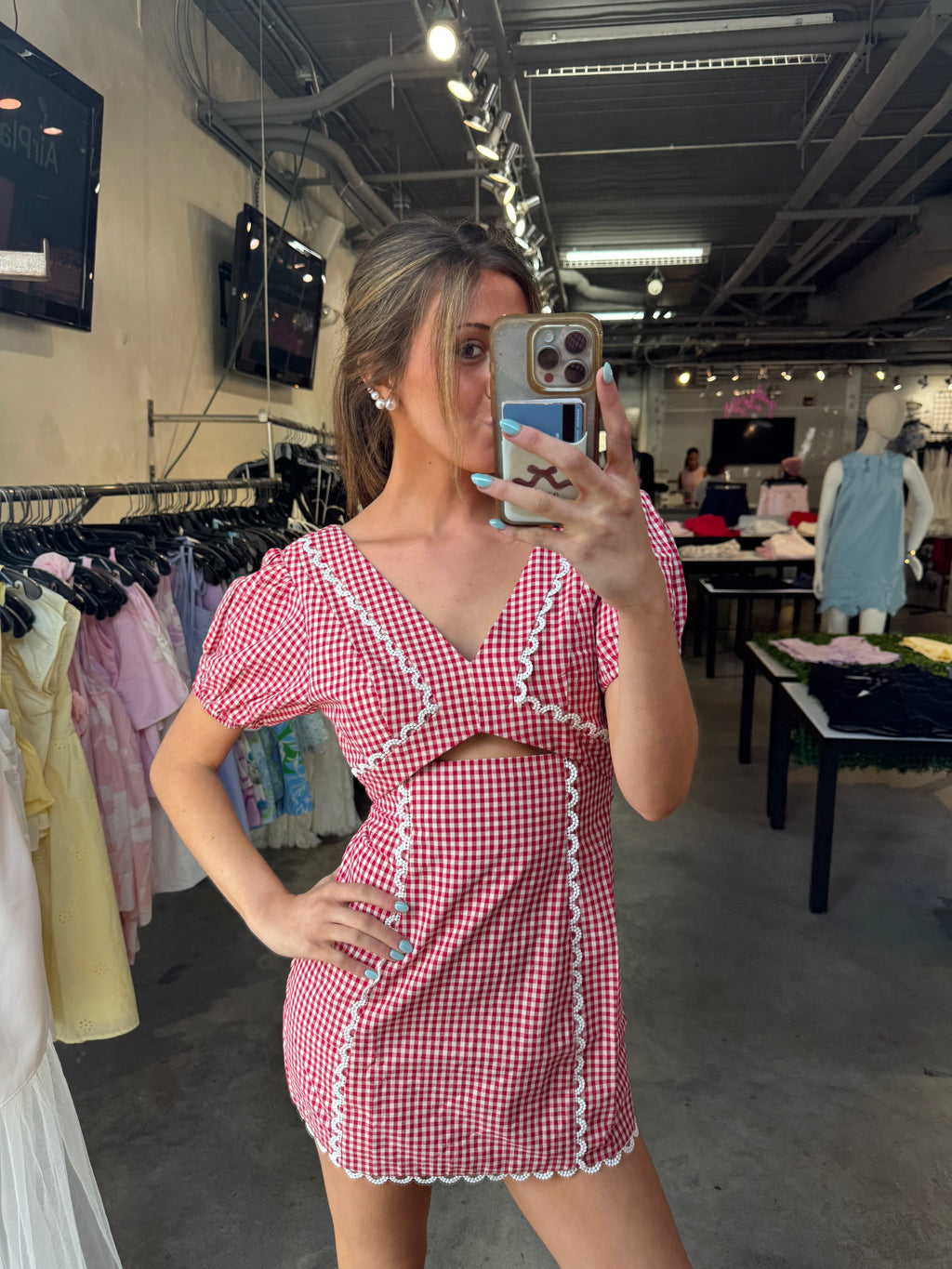 GEMMA GINGHAM MINI DRESS