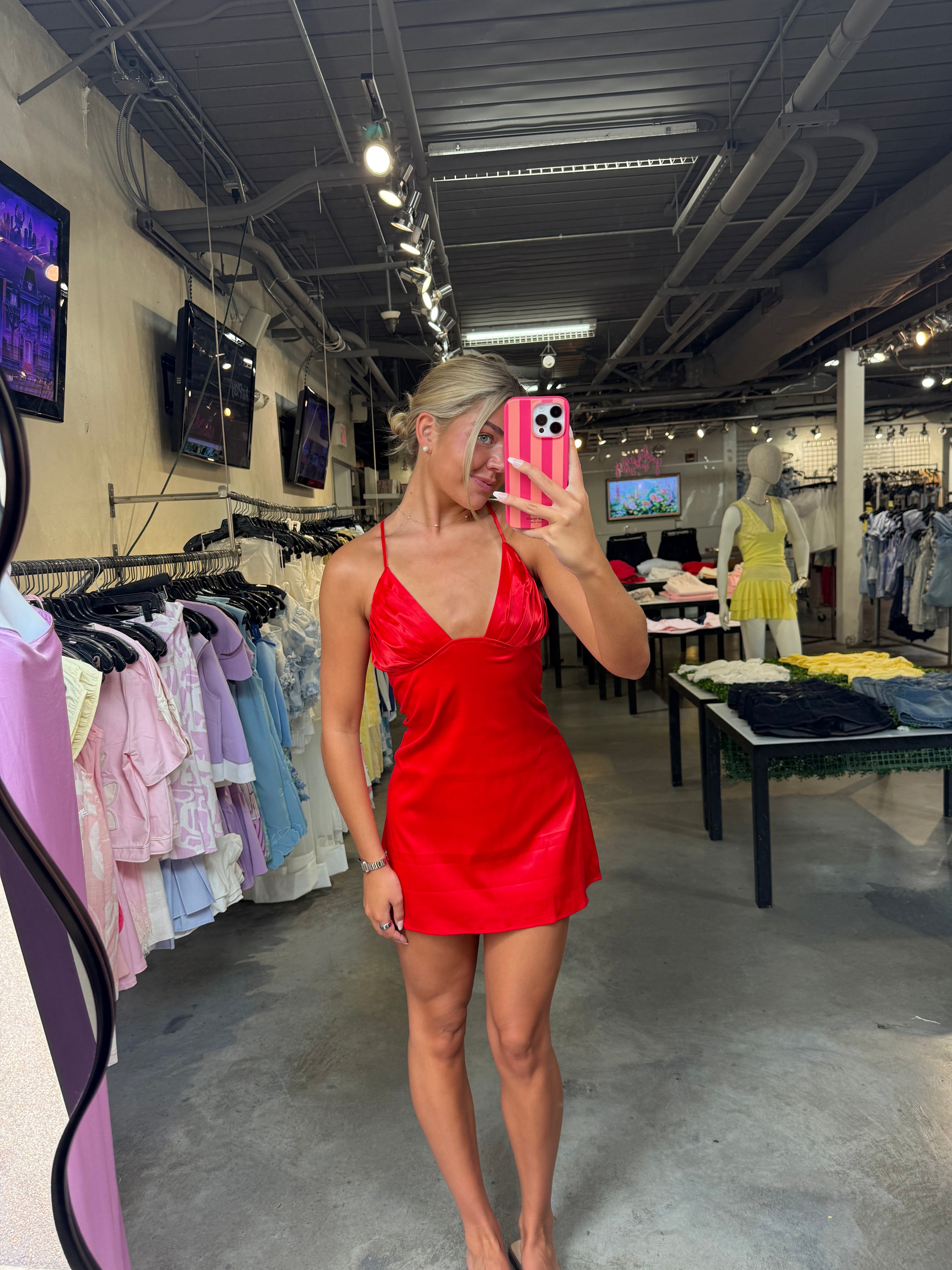 SKATER SATIN DRESS