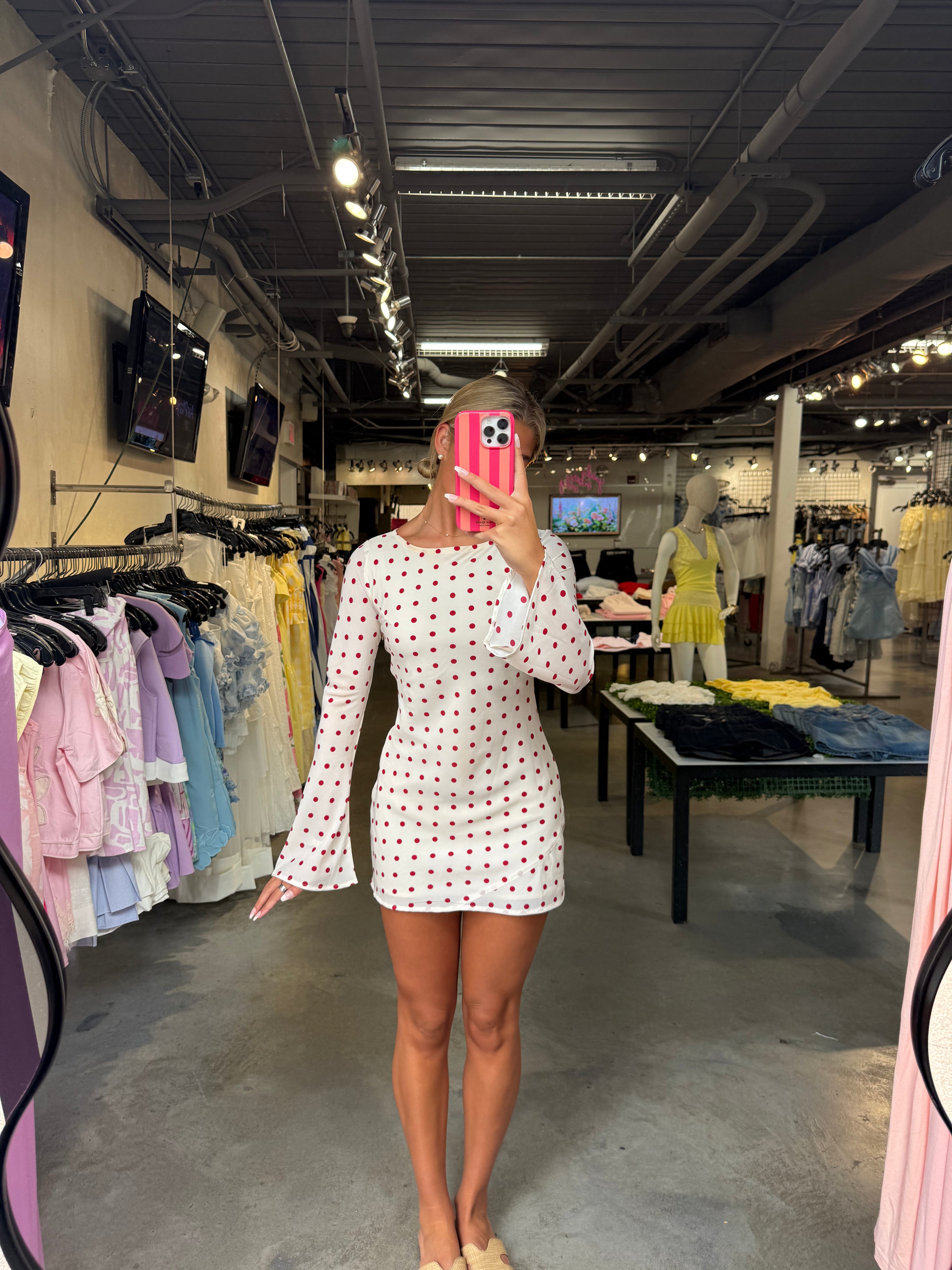 CELEST MINI DOT DRESS