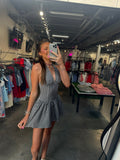 HALTER GINGHAM MINI