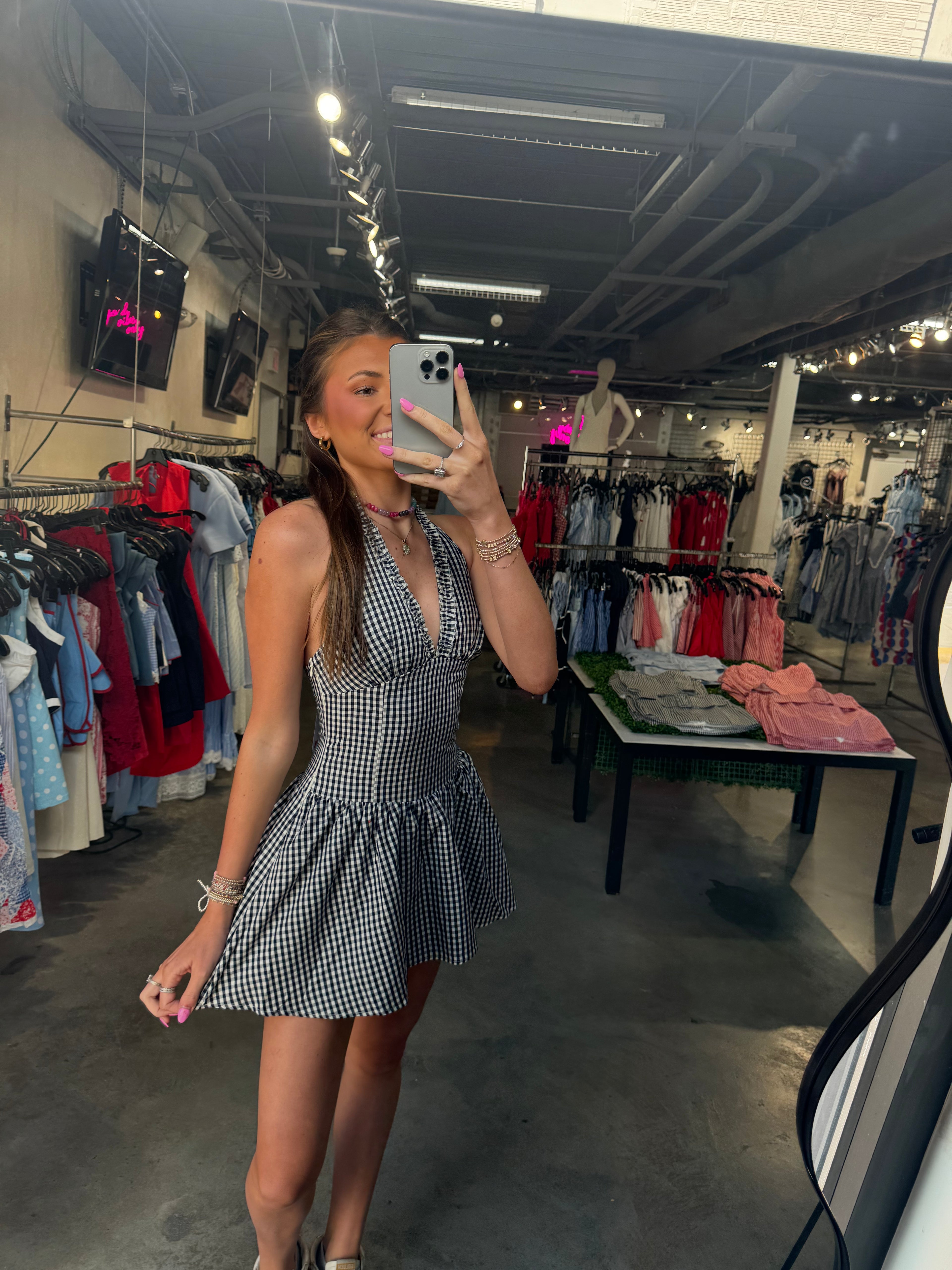 HALTER GINGHAM MINI