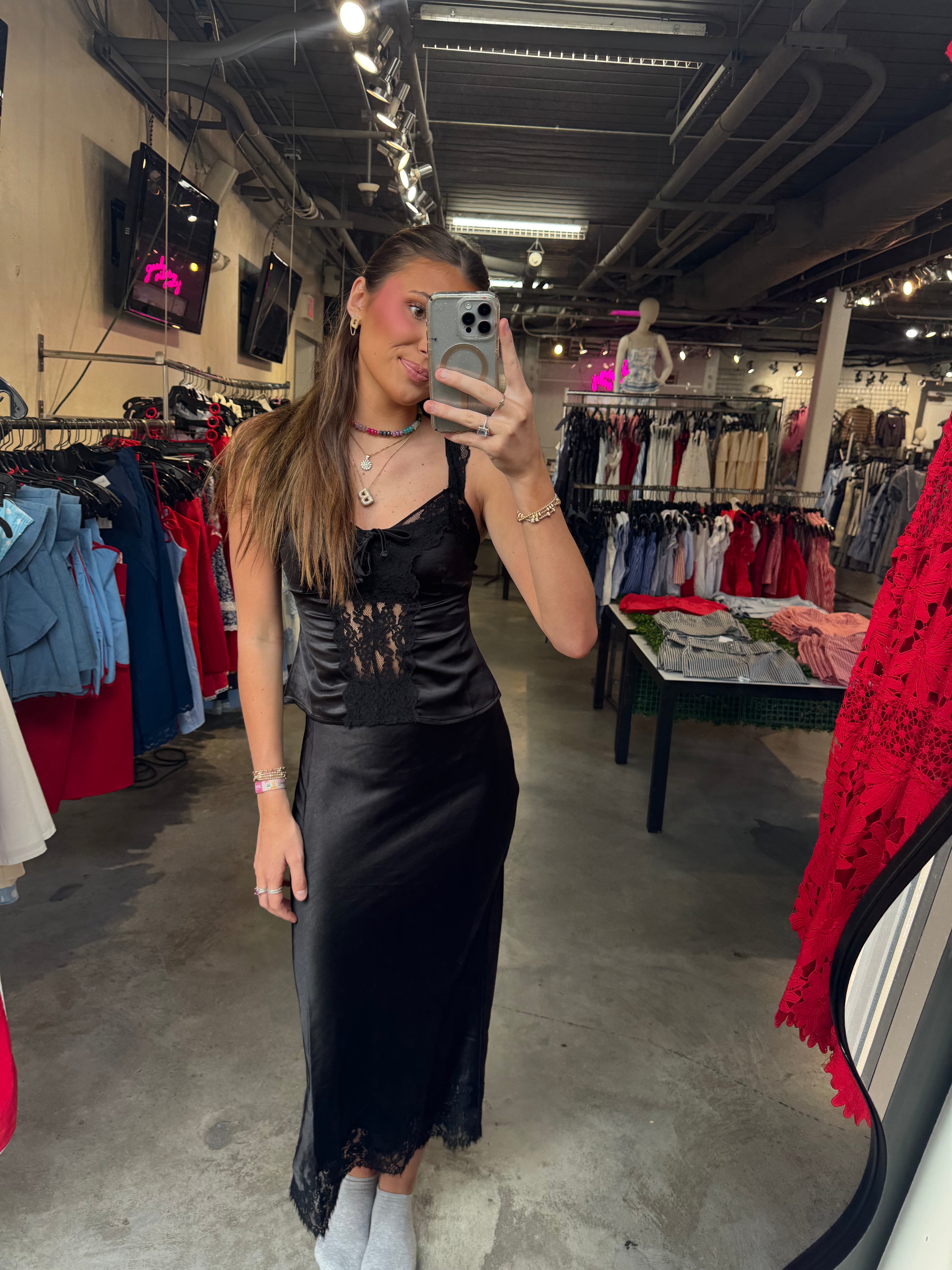 LACY MIDI SKIRT