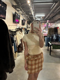 PAISLEY PLAID SKIRT