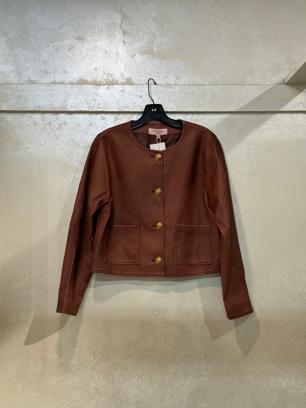 WASHED ROSE LEATHER JACKET