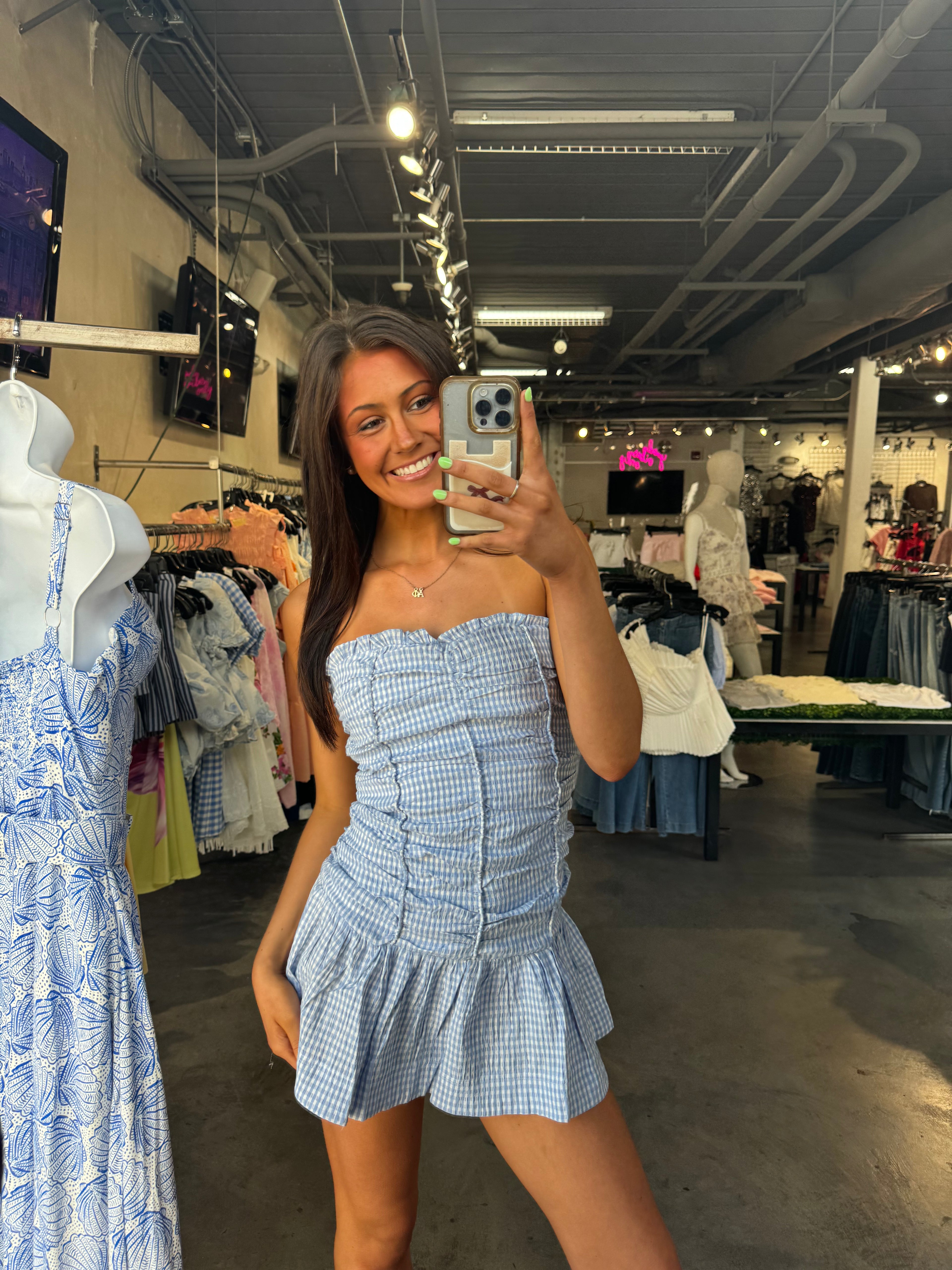 MILLIE GINGHAM MINI DRESS