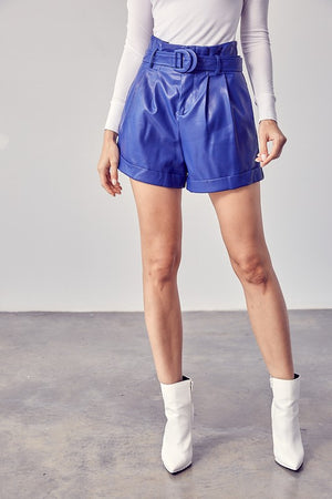 DEJA VU PAPERBAG LEATHER SHORTS