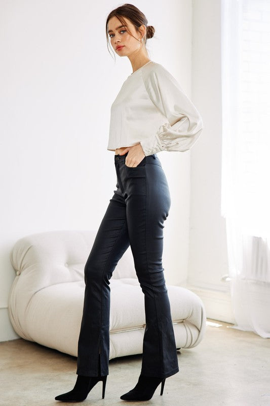 JOELLE SIDE SLIT FLARE PANTS