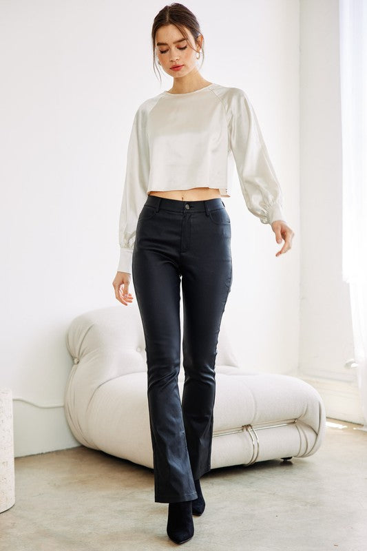 JOELLE SIDE SLIT FLARE PANTS