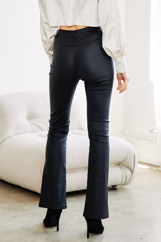 JOELLE SIDE SLIT FLARE PANTS