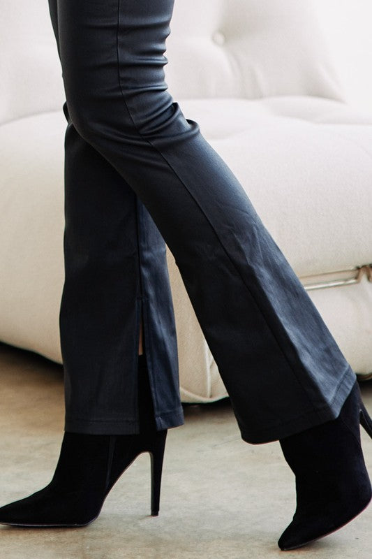 JOELLE SIDE SLIT FLARE PANTS