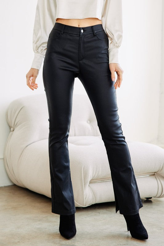 JOELLE SIDE SLIT FLARE PANTS