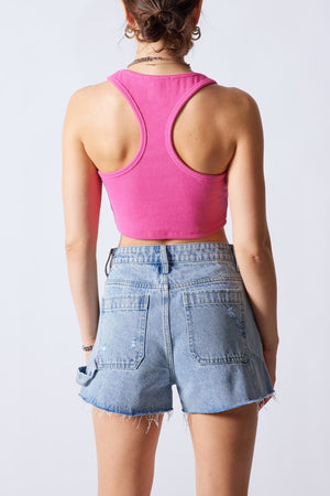 UMA UTILITY HIGH WAIST DENIM CARGO SHORTS