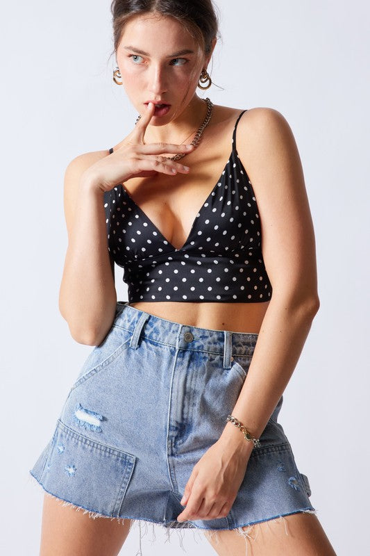 UMA UTILITY HIGH WAIST DENIM CARGO SHORTS