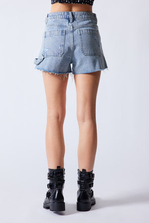 UMA UTILITY HIGH WAIST DENIM CARGO SHORTS