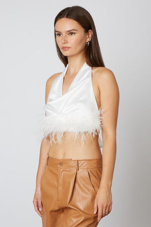 CLOUD NINE FEATHER HALTER TOP